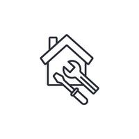 Zuhause Reparatur Symbol. .bearbeitbar Hub.linear Stil Zeichen zum verwenden Netz Design, Logo, Symbol Illustration. vektor