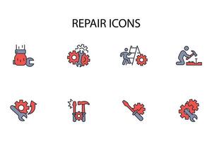 Reparatur Symbol festgelegt..editierbar Hub.linear Stil Zeichen zum verwenden Netz Design, Logo, Symbol Illustration. vektor