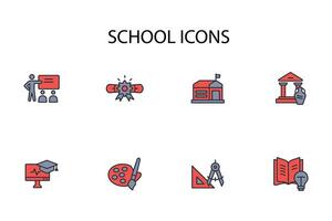 skola ikon set..redigerbar stroke.linjär stil tecken för använda sig av webb design, logo.symbol illustration. vektor