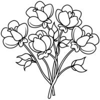 solros blomma översikt illustration färg bok sida design, solros blomma svart och vit linje konst teckning färg bok sidor för barn och vuxna vektor