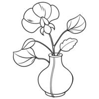 solros blomma översikt illustration färg bok sida design, solros blomma svart och vit linje konst teckning färg bok sidor för barn och vuxna vektor