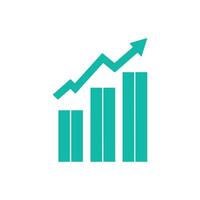 Bar Graph Symbol auf Weiß Hintergrund. Illustration im modisch eben Stil vektor