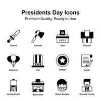 ta en se på detta försiktigt tillverkad presidenter dag ikoner uppsättning vektor