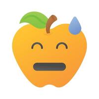 beschämt, schuldig, besorgt Emoji Design, isoliert auf Weiß Hintergrund vektor