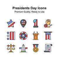kreativ gefertigt Präsidenten Tag Symbole Satz, anpassbar Vektoren