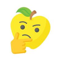 Gut entworfen Denken Emoji Symbol Design, bereit zu verwenden Prämie vektor