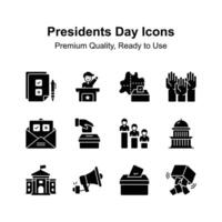 presidenter dag ikoner uppsättning, premie vektorer redo till använda sig av