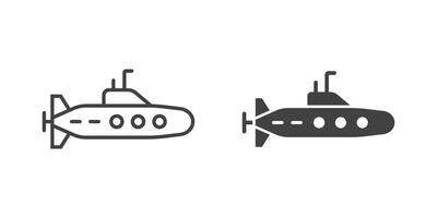 U-Boot Symbol im eben Stil. Bathyscaphe Illustration auf isoliert Hintergrund. unter Wasser Transport Zeichen Geschäft Konzept. vektor