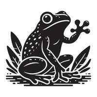 Frosch Silhouette schwarz eben Illustration. vektor