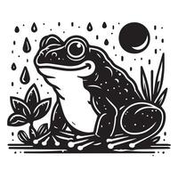 Frosch Silhouette schwarz eben Illustration. vektor