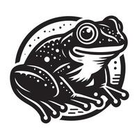 Frosch Silhouette schwarz eben Illustration. vektor