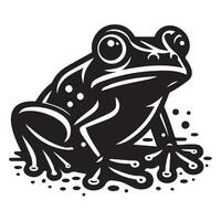 Frosch Silhouette schwarz eben Illustration. vektor