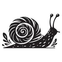 Schnecke Silhouette eben Illustration. vektor