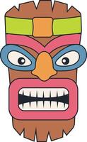 traditionell etnisk tiki mask. hawaiian stam- mask. illustration på vit bakgrund vektor