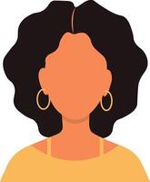 afrikanisch Frauen Benutzerbild im leer Gesicht Design. Porträt Benutzer Profil. isoliert Illustration vektor