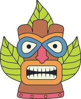 traditionell etnisk tiki mask. hawaiian stam- mask. illustration på vit bakgrund vektor