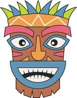 traditionell ethnisch Tiki Maske. hawaiisch Stammes- Maske. Illustration auf Weiß Hintergrund vektor