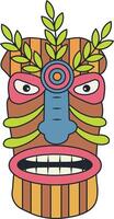 traditionell etnisk tiki mask. hawaiian stam- mask. illustration på vit bakgrund vektor