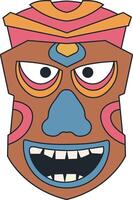 traditionell etnisk tiki mask. hawaiian stam- mask. illustration på vit bakgrund vektor