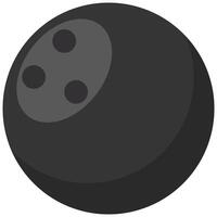 schwarz Bowling Ball eben Illustration isoliert auf Weiß Hintergrund. vektor