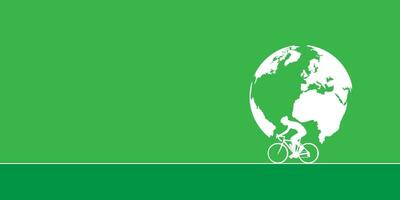 Welt Fahrrad Tag kreativ einzigartig Grün natürlich Umwelt Öko freundlich Konzept Idee Design. gehen Grün und speichern das Umfeld. Reiten Zyklus Grün umweltfreundlich Welt. Grün Energie, speichern das Erde vektor
