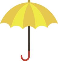 ein Gelb Regenschirm mit ein rot Griff ist gezeigt mit ein Gelb Regenschirm vektor
