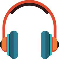 Illustration von ein Kopfhörer Hören zu Musik- auf isoliert Weiß Hintergrund vektor