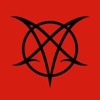 esoterisk ockult pentagram, magi tecken. demon pentagram tatuering, magi murare täta, satan pentagram linje symboler uppsättning. alkemi, trolldom esoterisk eller ockult tecken med pentagram stjärnor i cirkel vektor