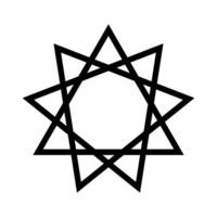 Oktogramm, satanisch Symbole, mittelalterlich Okkultismus, Magie Briefmarken, Siegel, mystisch Knoten, Teufel Kreuz. Siegel Luzifer Baphomet vektor