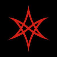 unicursal hexagram, satanisk symboler, medeltida ockultism, magi stämplar, sigils, mystisk knutar, djävulens korsa. sigil djävulen baphomet vektor