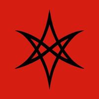 unikursiv Hexagramm, satanisch Symbole, mittelalterlich Okkultismus, Magie Briefmarken, Siegel, mystisch Knoten, Teufel Kreuz. Siegel Luzifer Baphomet vektor