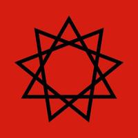 Oktogramm, satanisch Symbole, mittelalterlich Okkultismus, Magie Briefmarken, Siegel, mystisch Knoten, Teufel Kreuz. Siegel Luzifer Baphomet vektor