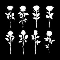 Rosen Silhouetten Blume Satz. Blume Silhouette. Illustration vektor