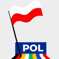 polen nationell flagga designad för Europa fotboll mästerskap i 2024 vektor