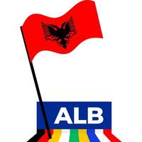 Albanien National Flagge entworfen zum Europa Fußball Meisterschaft im 2024 vektor