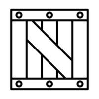 hölzern Box Linie Symbol Design vektor