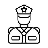 Polizei Offizier Linie Symbol Design vektor