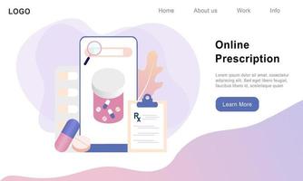 online medicinskt recept digitalt dokument eller online testresultat rapport på mobil smartphone skärm. begreppet apotek apotek, diagnos, sjukhus, sjukvård. platt vektorillustration för webben vektor