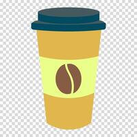 kaffe mugg, kaffe böna, kopp, platt design, värma färger, enkel bild, tecknad serie stil. reklam kaffe affär och restaurang begrepp. linje ikon för företag och reklam vektor
