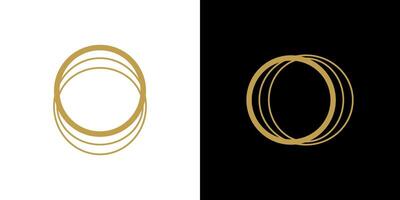 Gold Kreis golden Ring Logo Licht runden Rahmen Luxus vektor