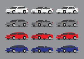 flera olika typ av bil bil fordon vektor