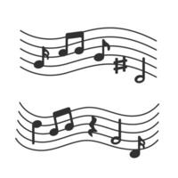 süß Musik- Hinweis Blatt Symbol Mitarbeiter , Melodie Musik- Hinweis Schlüssel Blatt vektor