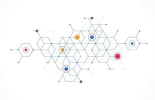 abstrakt geometrisch Kisten Muster Punkt Linie Verbindung Hintergrund. modern Technologie mit Platz Gittergewebe. geometrisch auf Weiß Hintergrund mit Linien. Würfel Zelle vektor