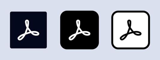 Adobe Akrobat Leser Logotyp. Adobe Anwendung Logo. Schwarz, Weiß und Original Farbe. redaktionell. ullistration. vektor