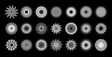 geometrisk skarp linje abstrakt Sol cirkel logotyp uppsättning vektor