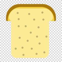ein Laib von Brot mit Saat im ein Abschnitt, nahrhaft Essen, Kohlenhydrate, Mehl, eben Design, einfach Bild, Karikatur Stil. gesund Essen Konzept. Linie Symbol zum Geschäft und Werbung vektor