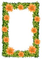 Ramdesign med orange blommor vektor