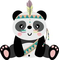 söt rolig indisk panda Sammanträde vektor