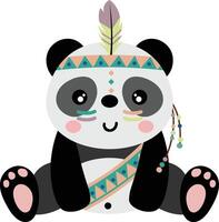 süß komisch indisch Panda Sitzung vektor