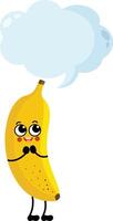 komisch Banane mit leeren Rede Blase vektor